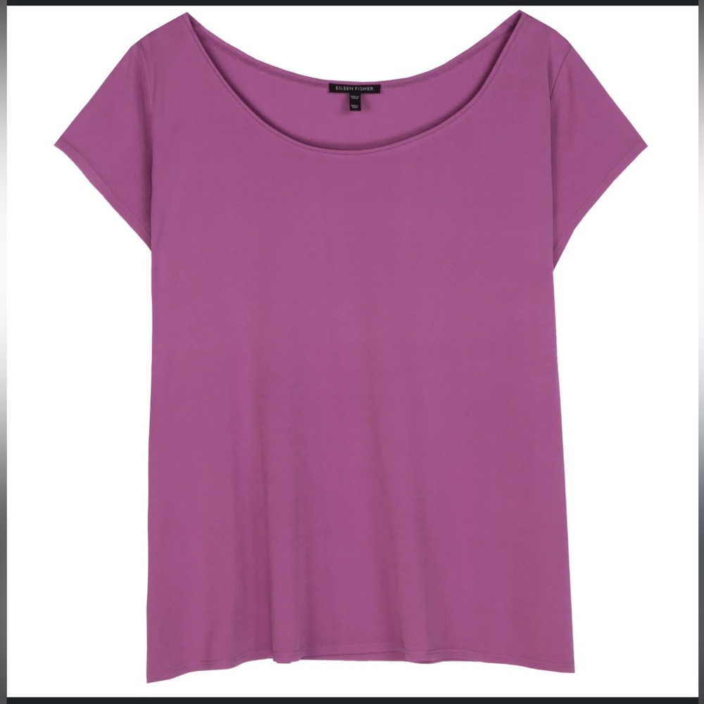 Eileen Fisher 100% silk stretch jersey tee XL